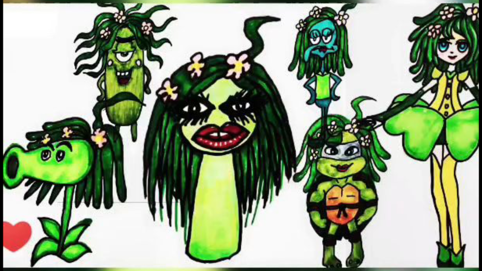 手绘不同年级画的节奏盒子藤蔓妹妹