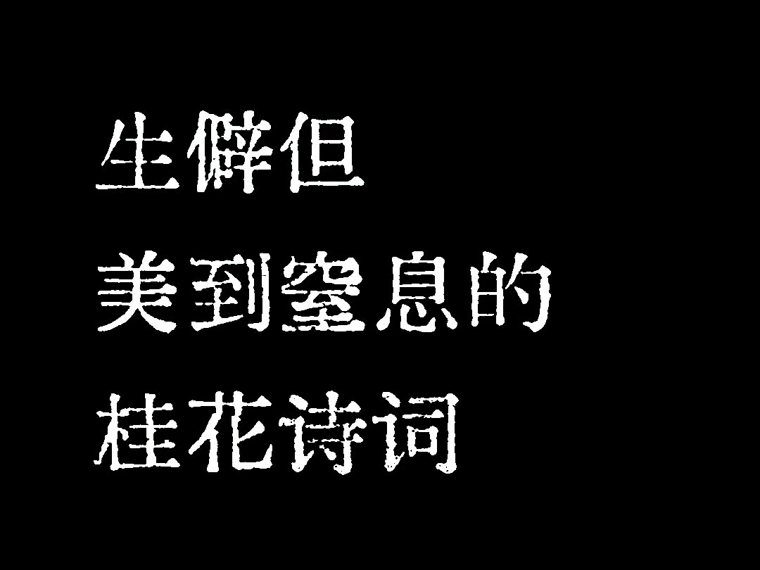 “生僻但美到窒息的桂花诗词”哔哩哔哩bilibili