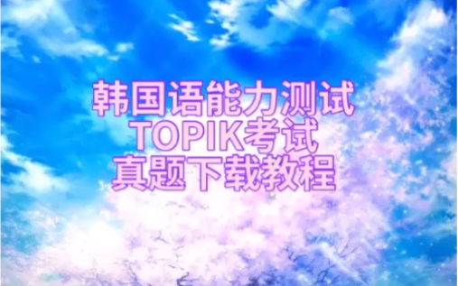 韩国语能力测试TOPIK考试官网真题下载教程哔哩哔哩bilibili