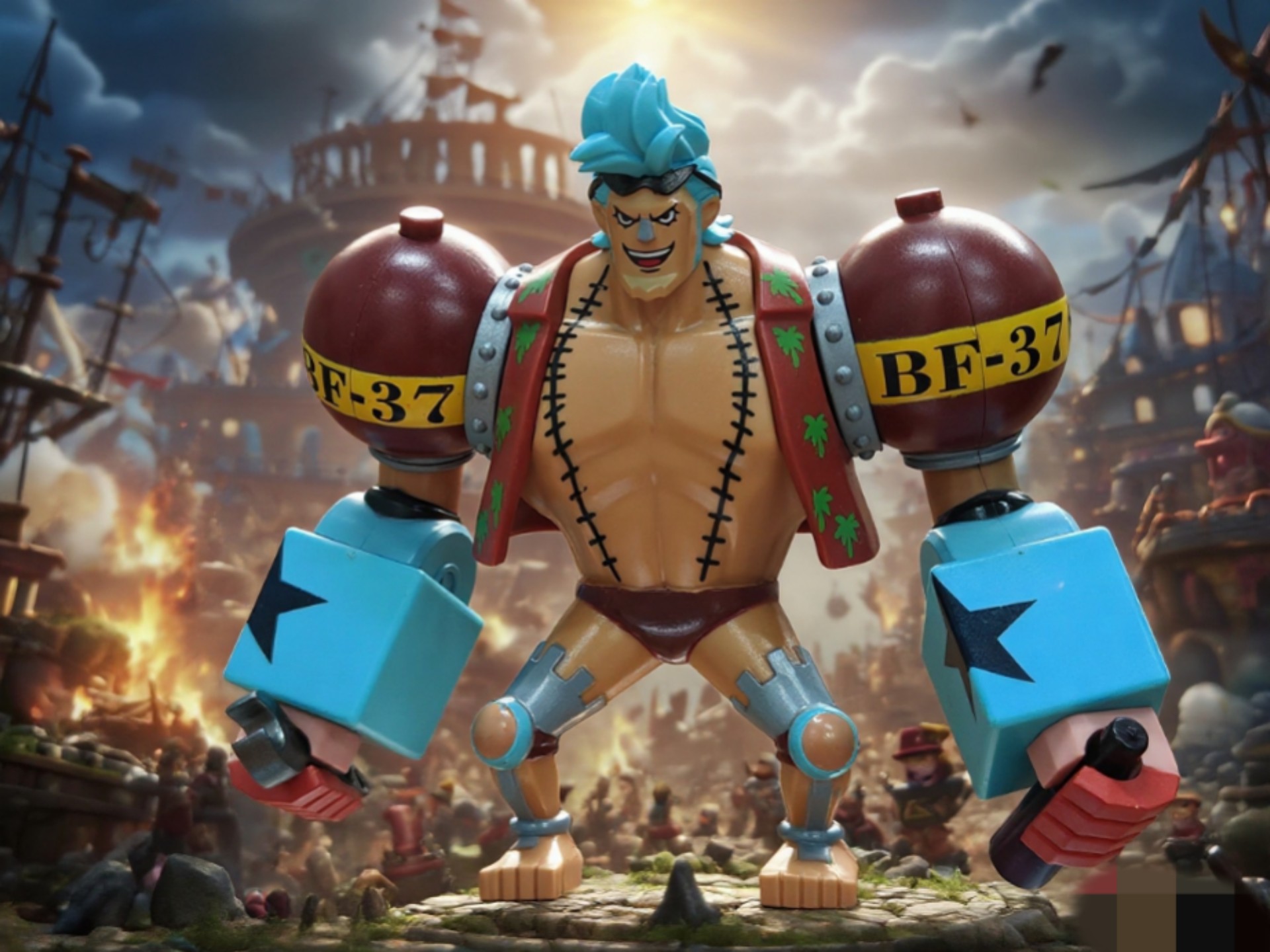 积木人仔开箱速拼 海贼王 弗兰奇