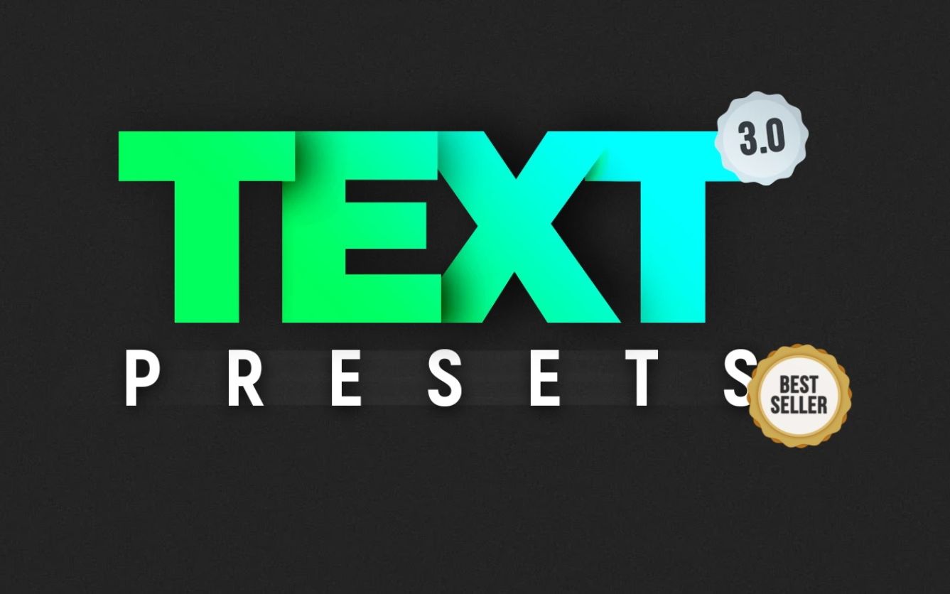 插件352组文字标题动画预设故障模糊弹跳轮廓等效果支持m1textpresets