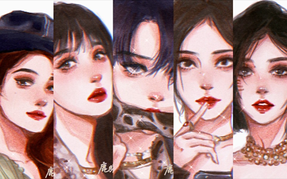 the9手绘头像全网最快昨晚616造型手绘头像来看完颜女团