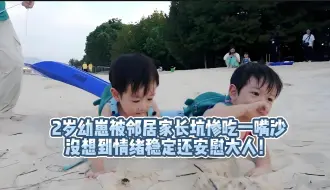 Télécharger la video: 2岁幼崽被邻居家长坑惨吃一嘴沙，没想到情绪稳定还安慰大人！