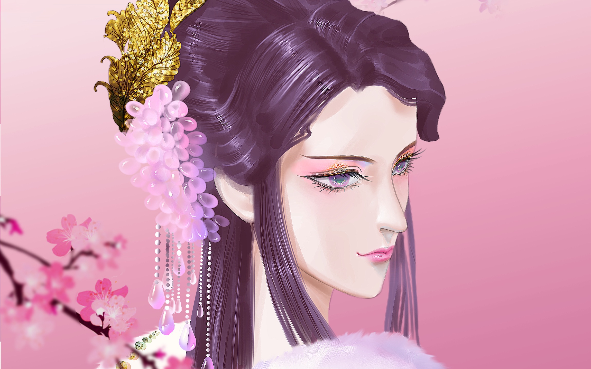 ipad绘画～霹雳寒烟翠湘灵百合头像绘制过程1