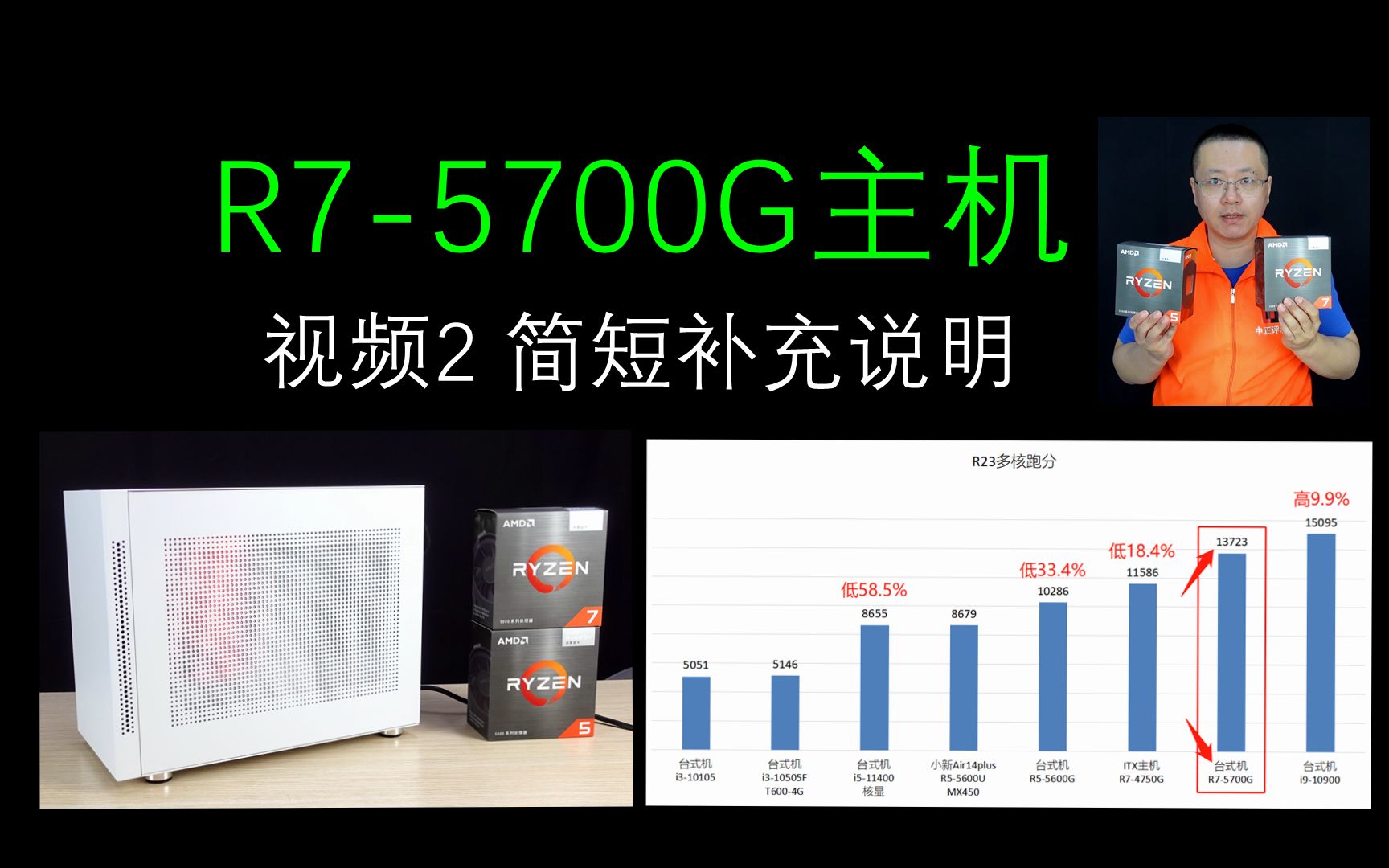 中正评测:锐龙R75700G主机,简短补充说明哔哩哔哩bilibili