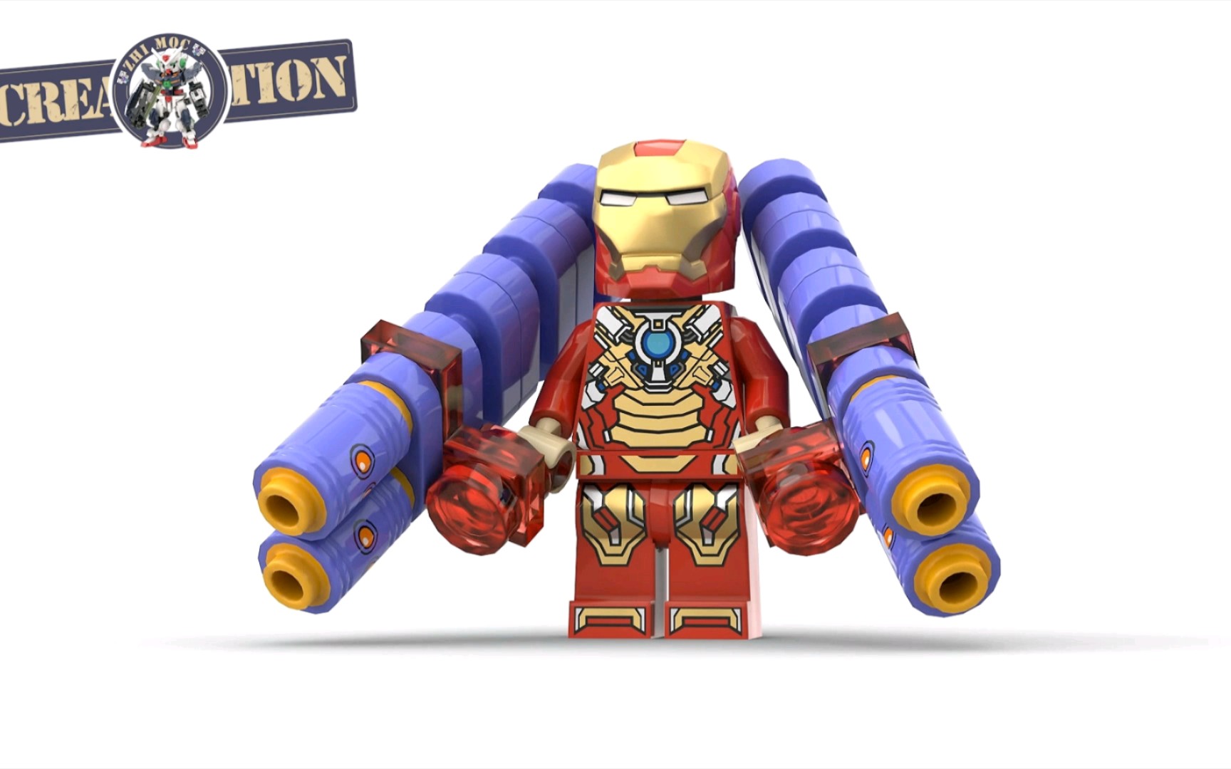 乐高积木moc双炮钢铁侠人仔