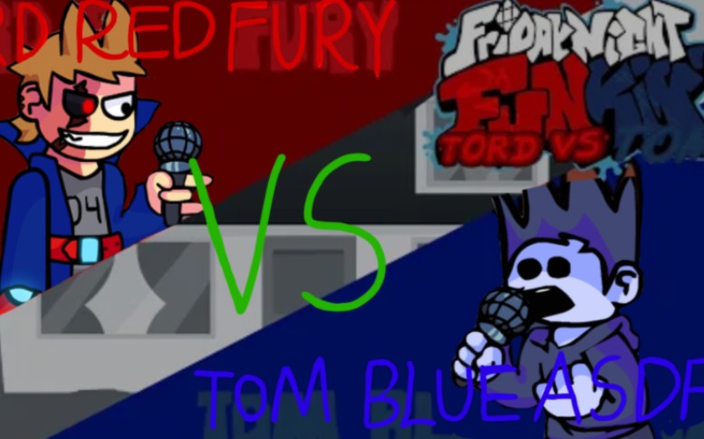 [图]长达一个小时的游戏时间福利！FNF Tord Red Fury VS Tom Blue Asdf故事情节全流程（除第三周原mod和隐藏曲之外）