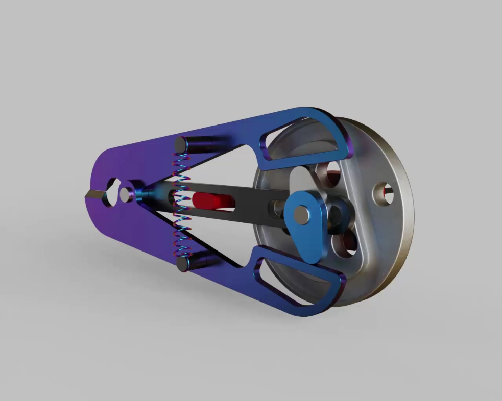 左右移动凸轮杠杆剪切机构机械动画机械设计三维建模keyshot高级动画