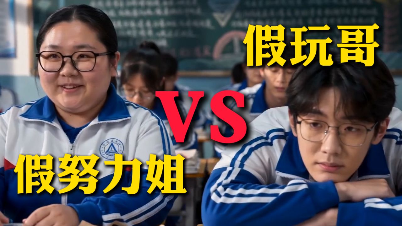 高中班里的假努力姐和假玩哥