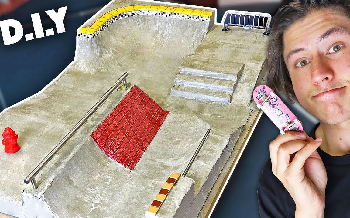 手指滑板diy水泥手指滑板公园