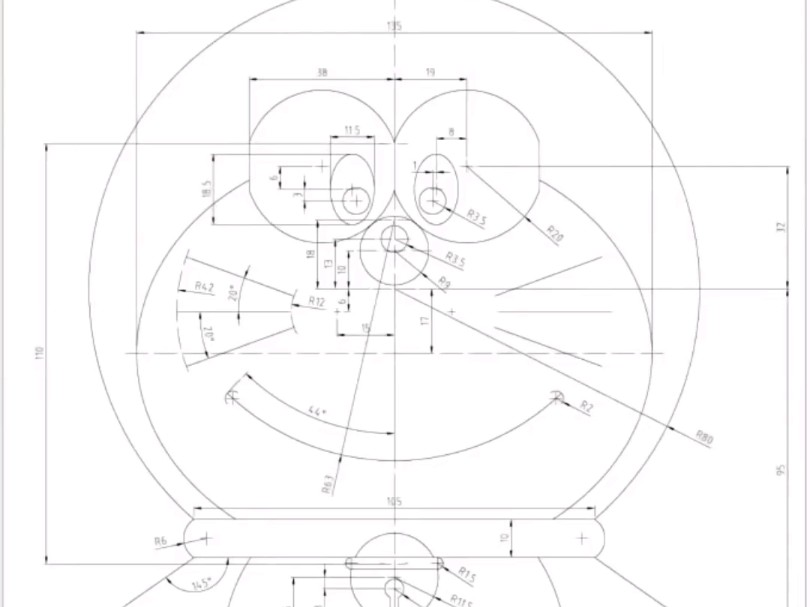 CAD哆啦A梦尺寸教程哔哩哔哩bilibili