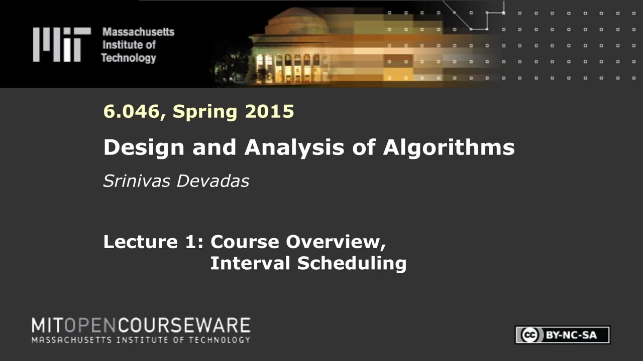 算法设计与分析 (MIT公开课)Design and Analysis of Algorithms哔哩哔哩bilibili