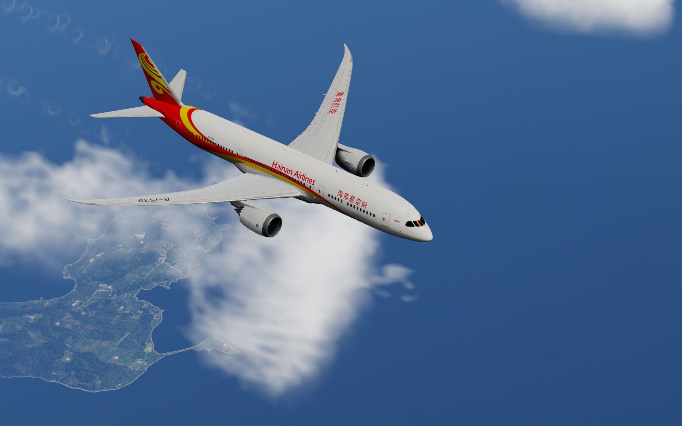 【p3d】海南航空b787-9 郑州落地_哔哩哔哩 (゜