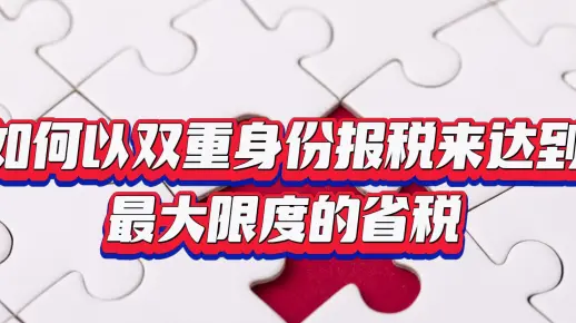 如何以双重身份报税来达到最大限度的省税