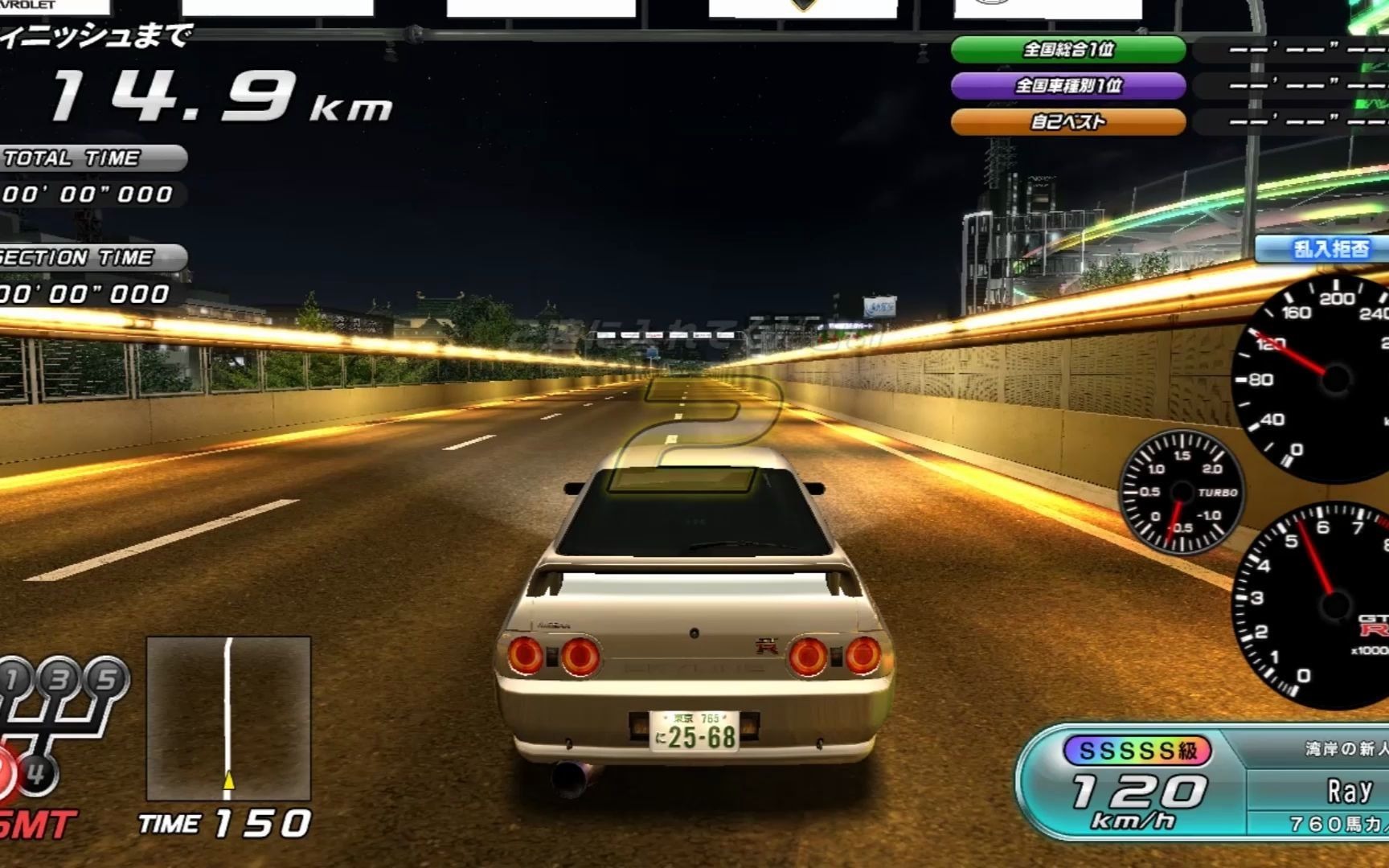 【ray】《湾岸6》pc gt-r[bnr32] 名古屋高速环线 (键盘试玩)_哔哩