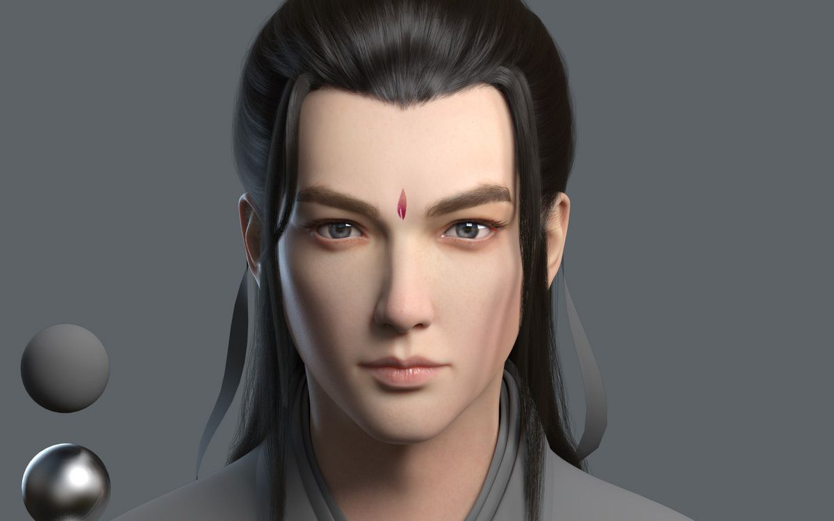 maya人物建模小白福利古风游戏男性角色建模没有手都能学会的建模教程