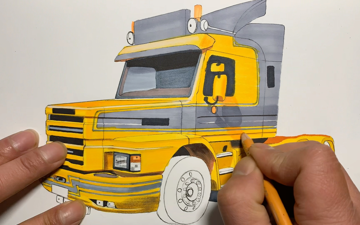 手绘斯堪尼亚长头卡车,喜欢吗