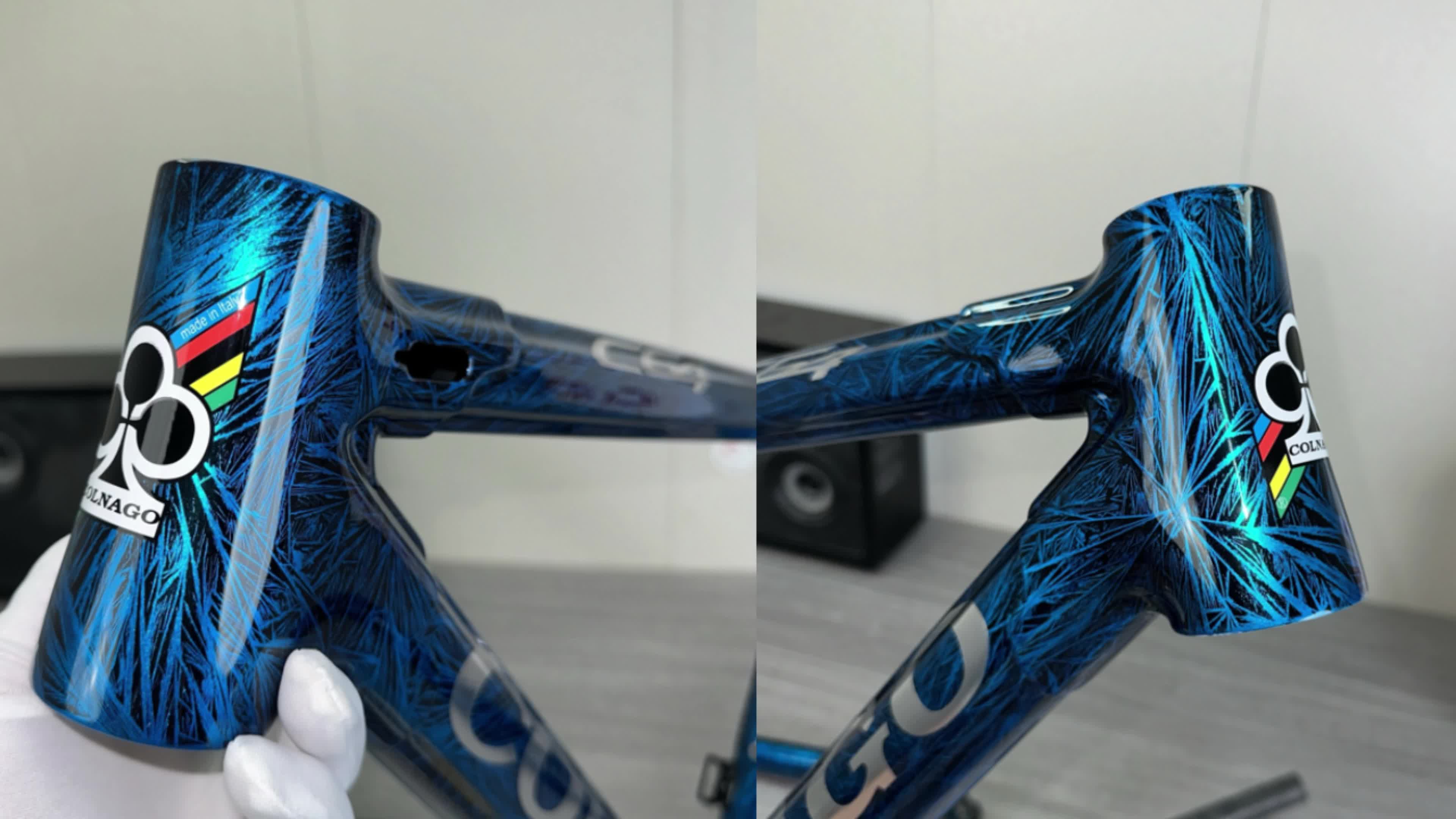 colnago梅花自行车涂装定制交付冰裂纹