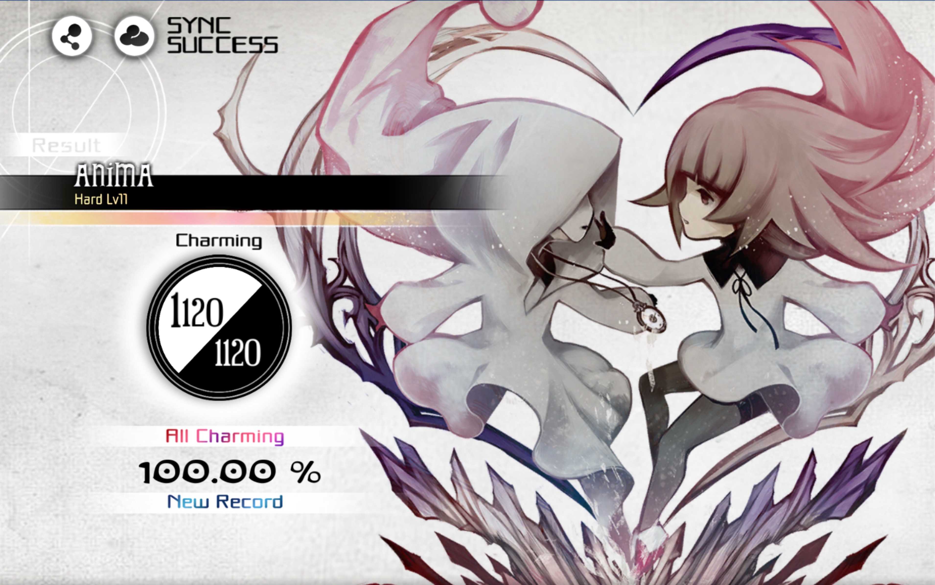 【deemo】anima hard11 all charming 100%手元