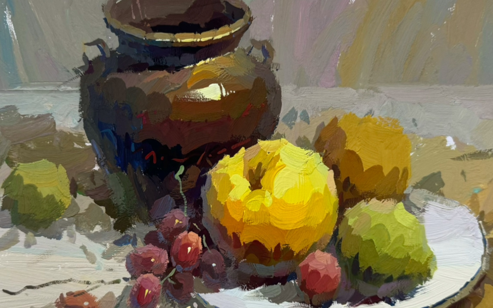 色彩静物步骤图 黑色罐子与大苹果