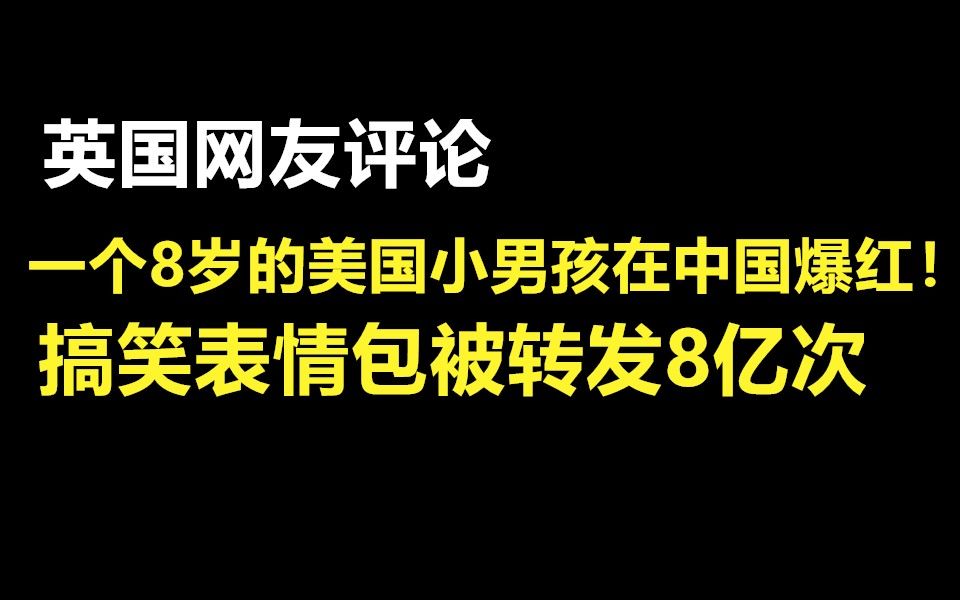 英国网友评论,一个8岁的美国小男孩,在中国爆红!搞笑表情包被转发8亿次!哔哩哔哩bilibili