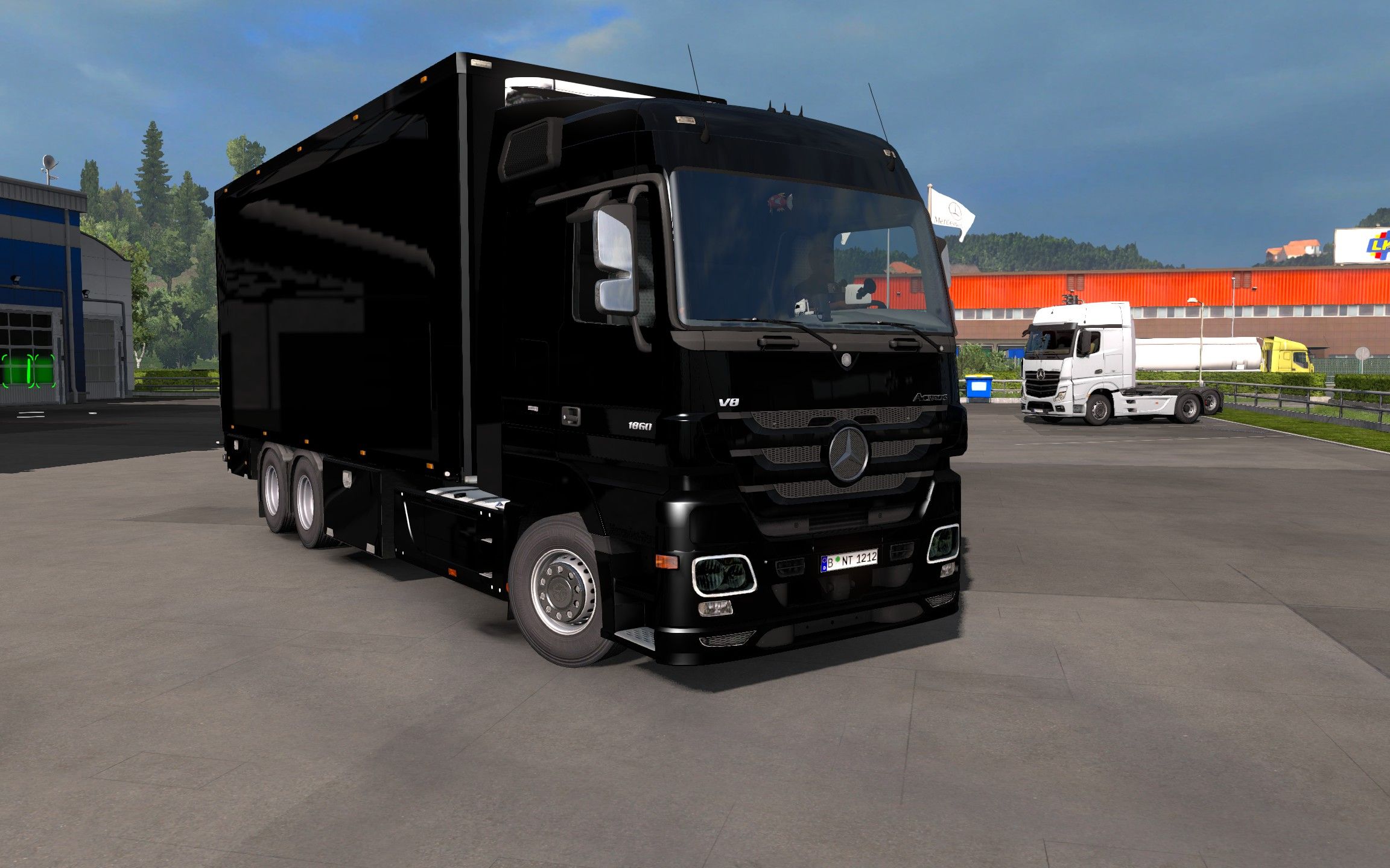 欧洲卡车模拟2 #4:驾驶奔驰阿克托斯厢式货车进行短途运输_哔哩哔哩