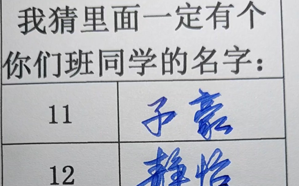 这里面一定有你们同学的名字#名字#手写文字哔哩哔哩bilibili