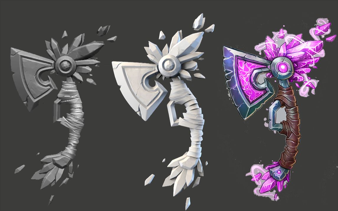 【3dmax建模】游戏道具模型制作教学,复杂结构搭建思路卡线技巧_哔哩