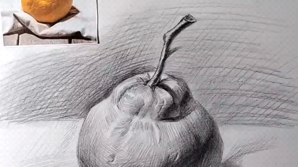 简单易学的素描静物丑橘画法