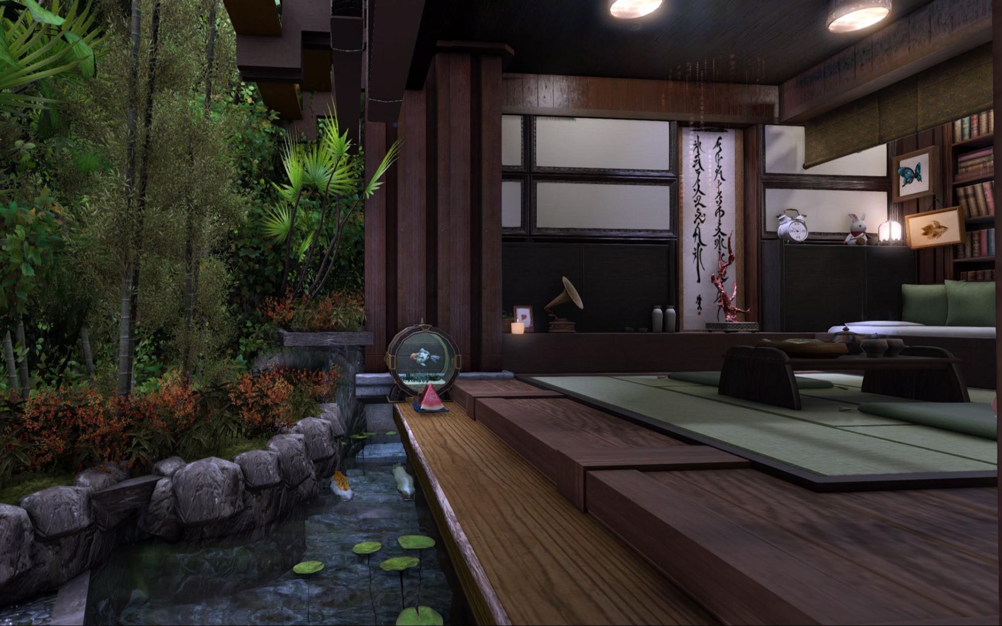 【ff14装修】s房丨日系独居小屋室内造景丨和风,0亮度封层自留存档