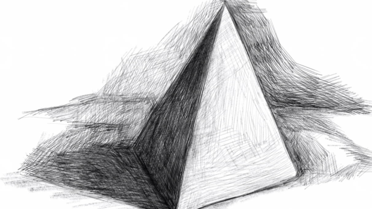 活动作品四棱锥体素描临摹