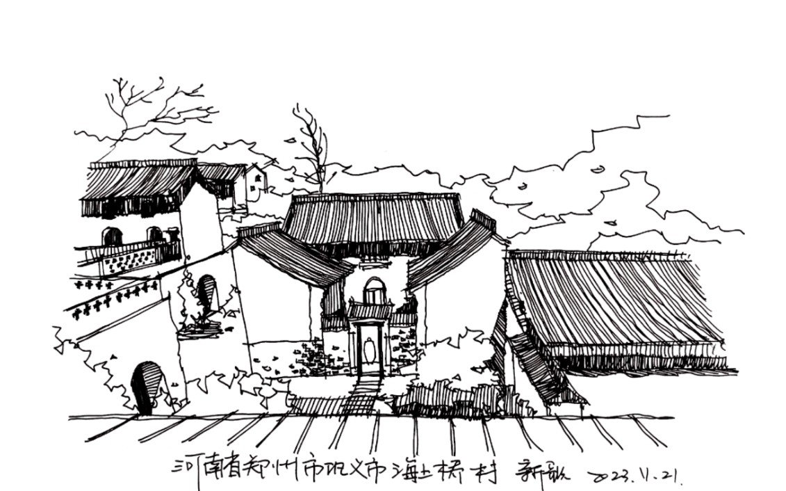 古建筑速写〡河南省郑州市巩义市海上桥