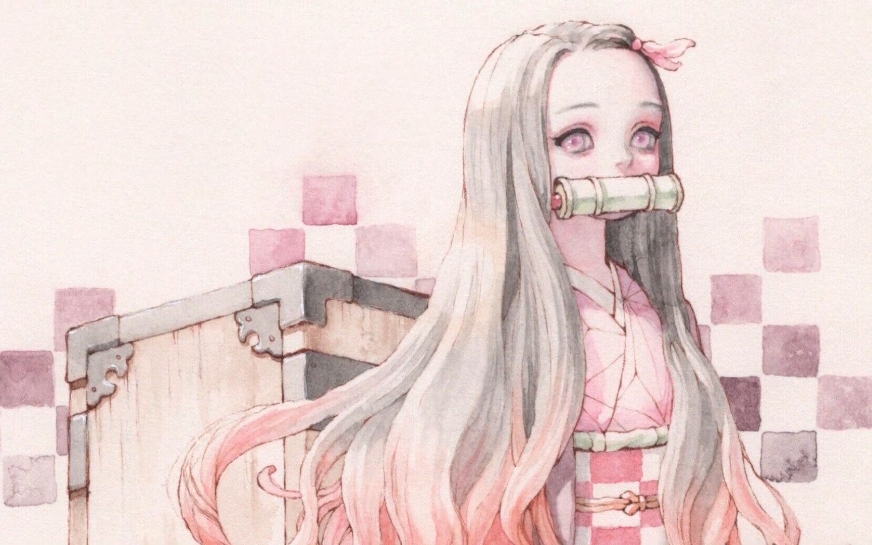 【水彩】鬼灭之刃,灶门祢豆子水彩上色过程,听说看完的人运气爆棚!