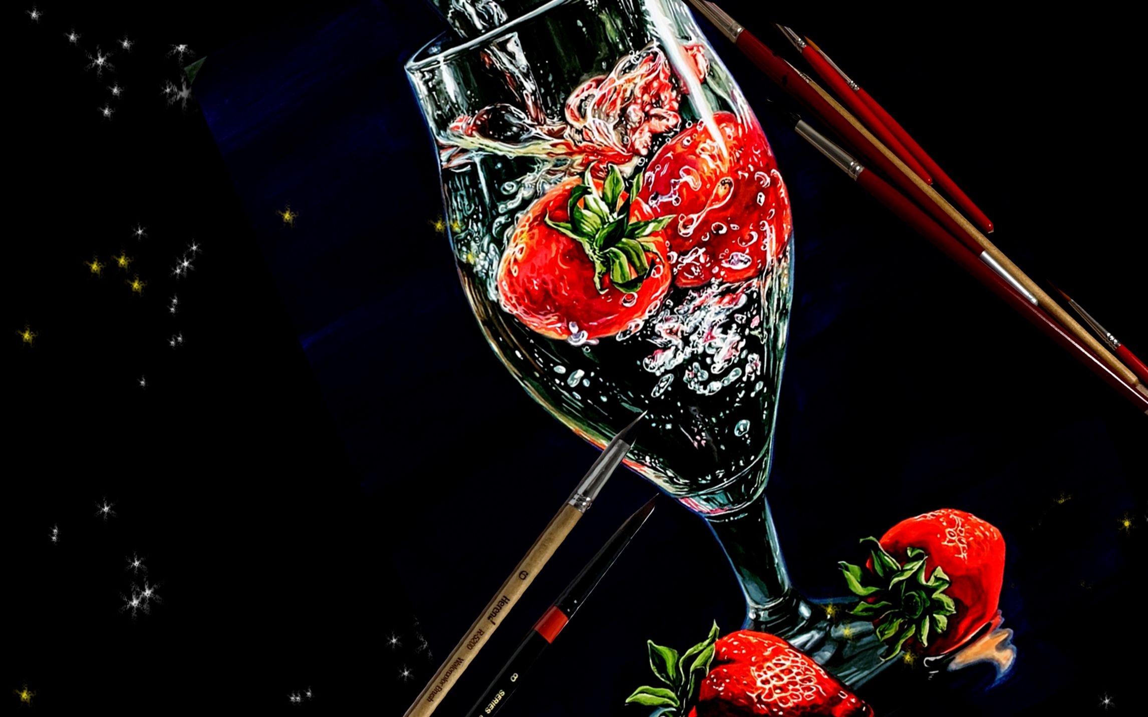 【美术艺考】水彩教学-高脚杯中的草莓