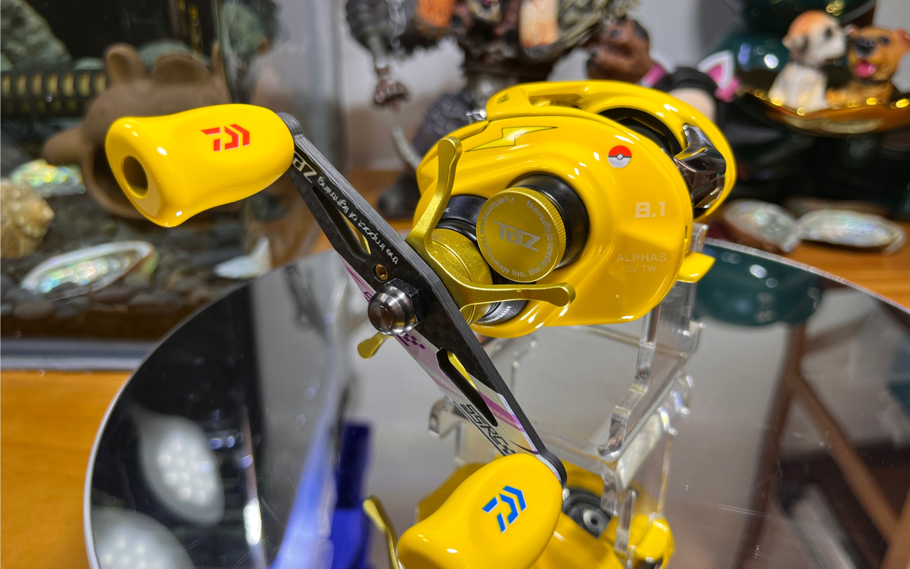 路亚水滴轮改色-达瓦21阿尔法,皮卡丘黄