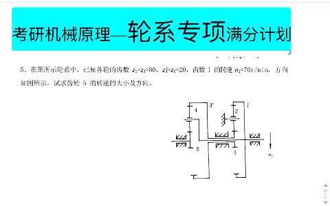 [图]轮系专项-考研机械原理/第2题