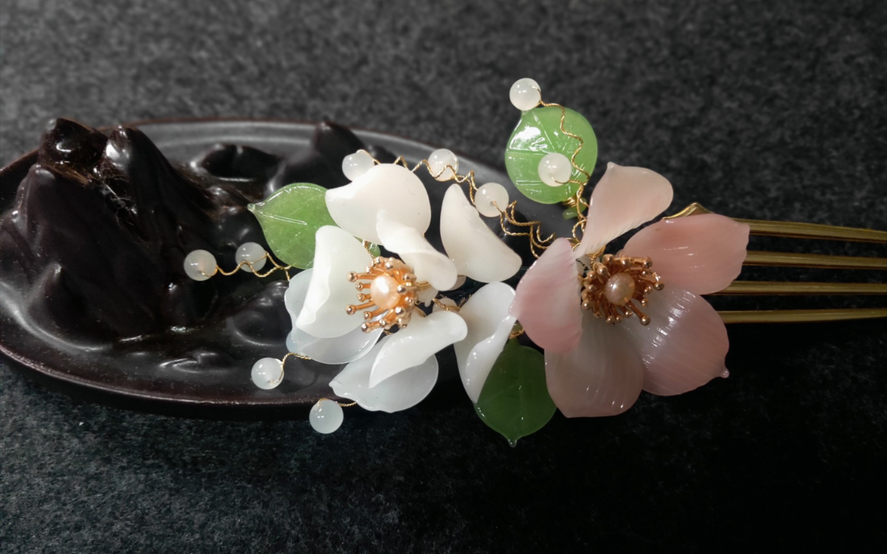 活动  【淡露】5.5料器发簪簪花