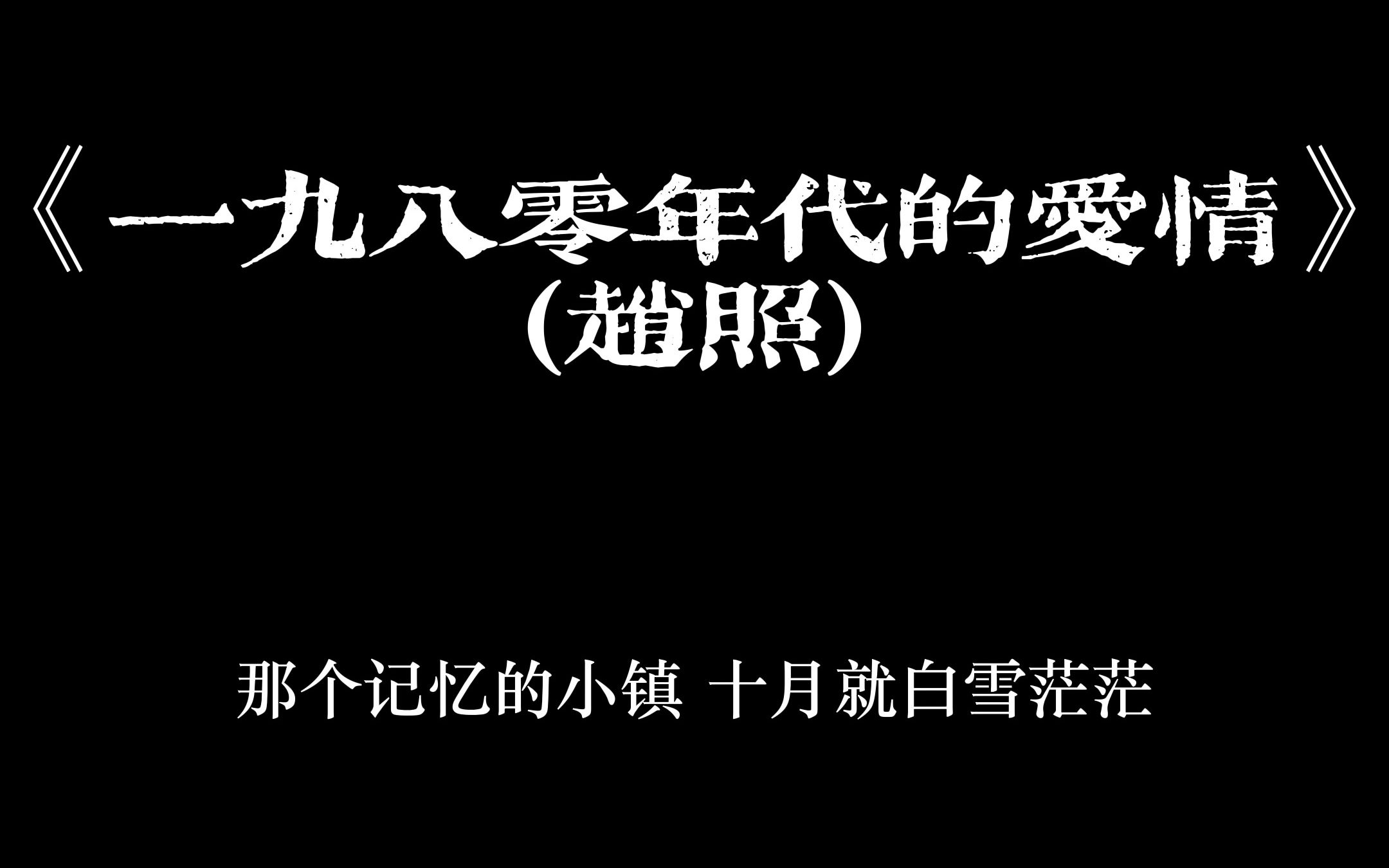 《1980年代的爱情》(赵照)