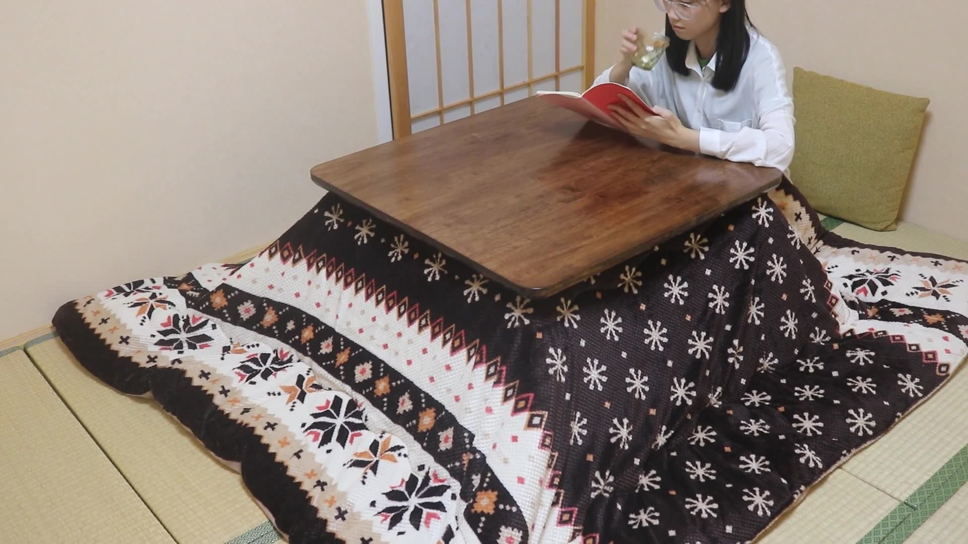 纯实木日式被炉桌暖炉桌暖桌森田取暖器日本こたつ老匠工坊榻榻米桌