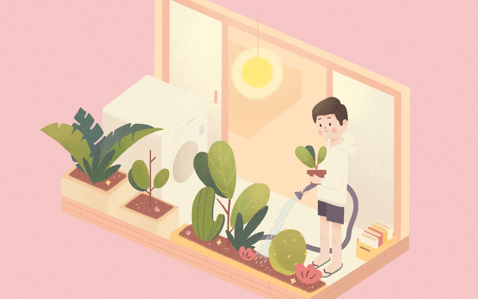 【procreate绘画过程】我的小阳台_哔哩哔哩_bilibili