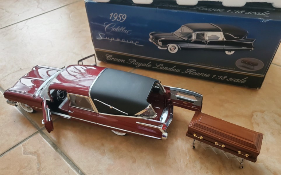 precision miniatures1/18凯迪拉克1959款灵车,枣红色灵车.