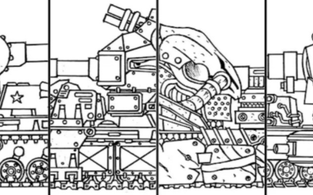 (搬運)(坦克手繪)home坦克動畫中kv6各種形態的繪畫展示