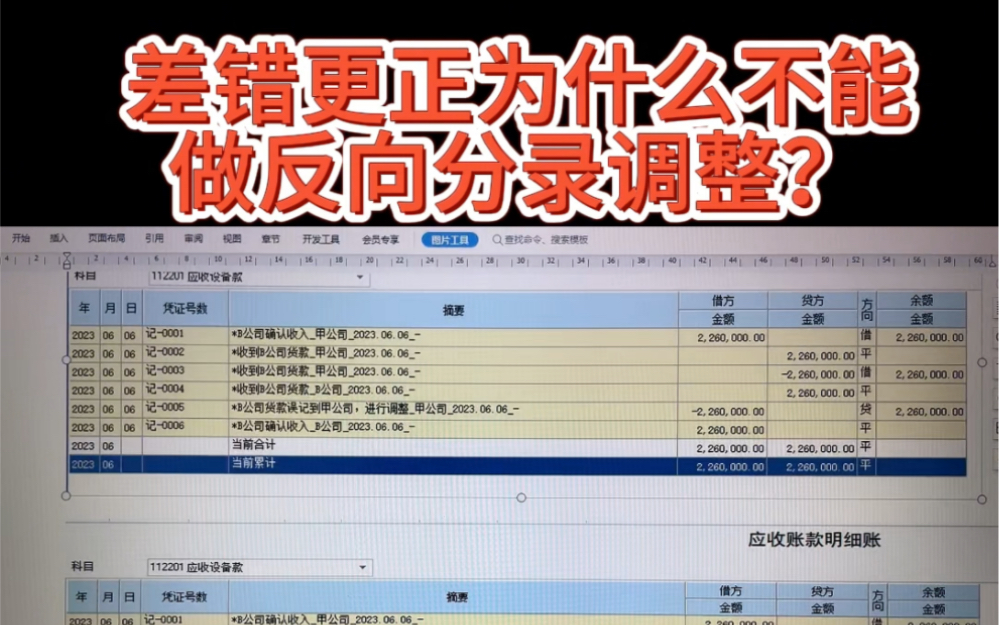 差错更正为什么不能做反方向的分录调整?哔哩哔哩bilibili
