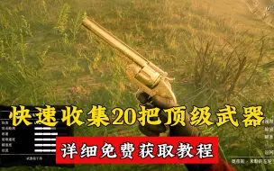 Tải video: 5分钟教会你如何获取到20把顶级武器，黄金左轮、卡尔卡诺、兰卡斯特、黄金毛瑟等全都是免费版本的，真有玩家可以一把不落全部收集到吗？【荒野大镖客2】