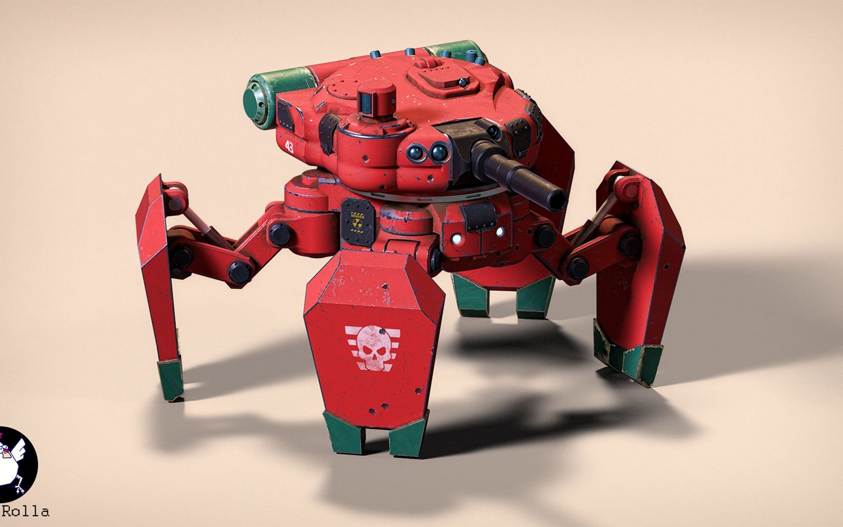 maya建模,次时代机甲战车制作,硬表面高模卡线