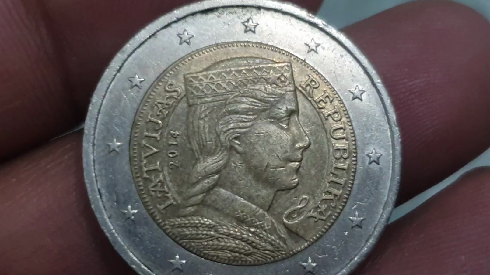 来自欧盟成员国2014年拉脱维亚2欧元纪念币