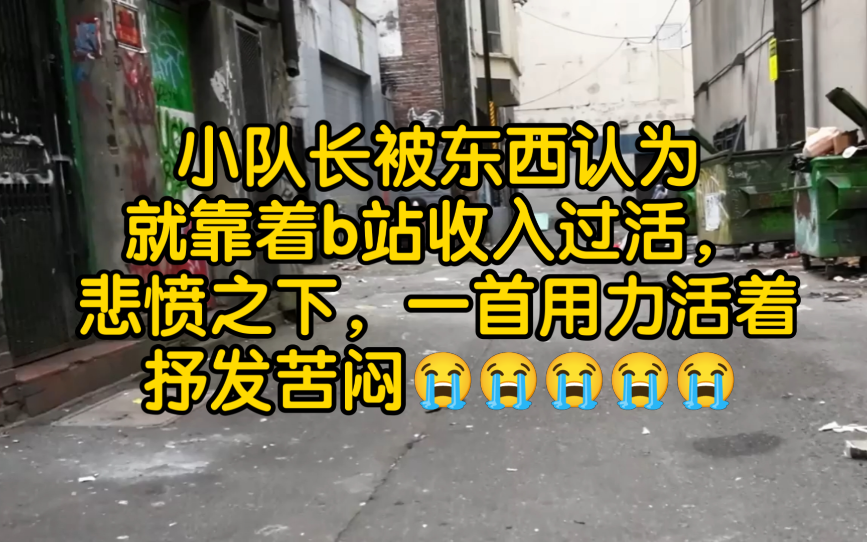 小队长被东西认为就靠着b站收入过活,悲愤之下,一首用力活着抒发苦闷哔哩哔哩bilibili