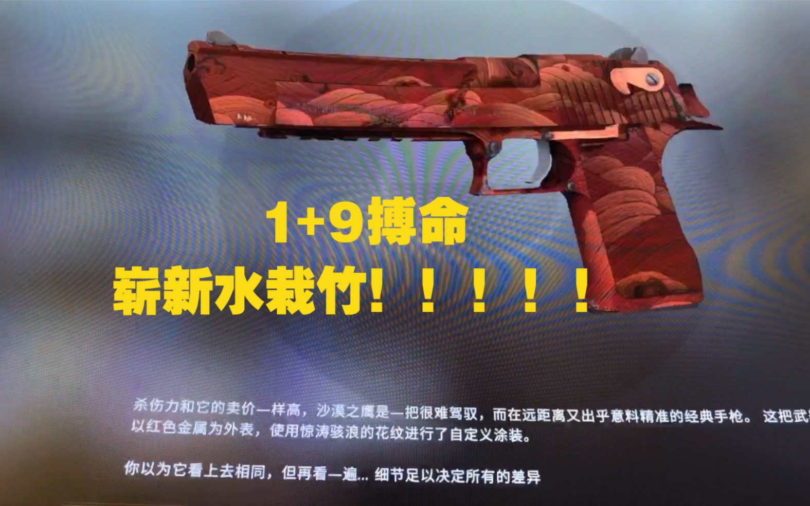 csgo1炼金1 9追梦水栽竹!我错了,下次还敢!