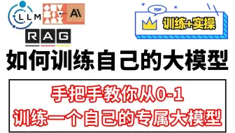 手把手教你从0-1训练一个自己的专属大模型，LLM最佳训练指南来了！保姆级教程，小白一看就会！  （训练+实操）