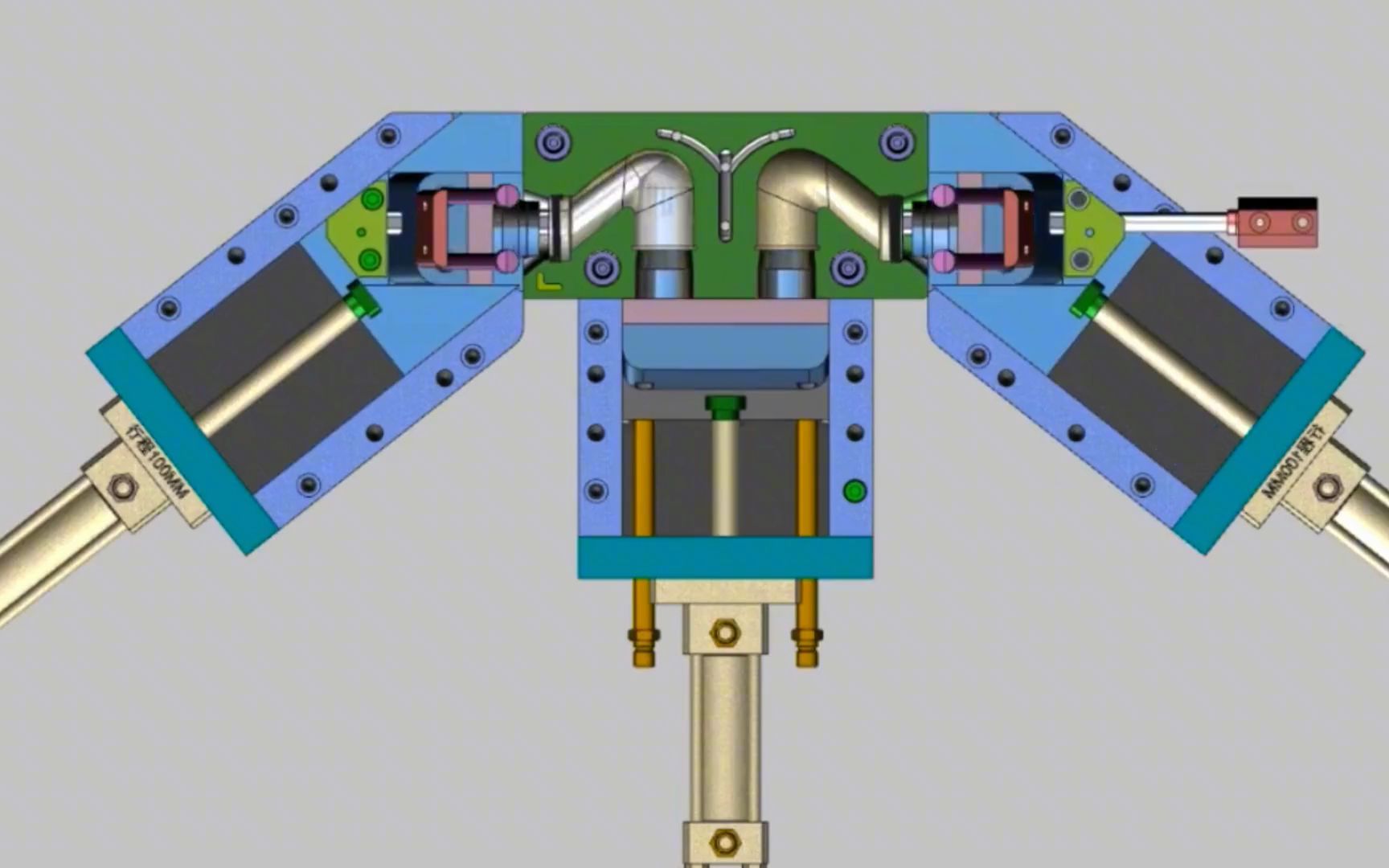7字形弯头产品如何开模?直抽加斜抽结构,模具设计结构巧妙